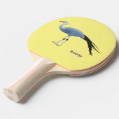 Blauwe kraanvogel cartoon tafeltennisbatje (Voorkant Gekanteld)