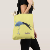 Blauwe kraanvogel cartoon tote bag (Dichtbij)