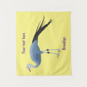 Blauwe kraanvogel cartoon wandkleed (Voorkant)