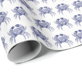 blauwe krab #1 Tekening Cadeaupapier (Rol Hoek)