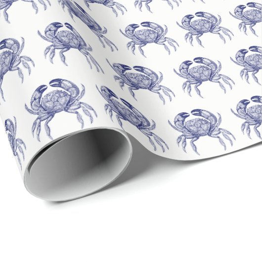  blauwe krab #1 Tekening Cadeaupapier (Rol Hoek)