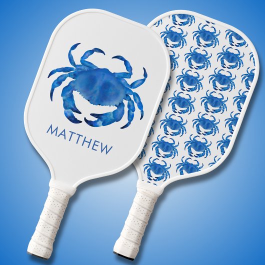 Blauwe Krab aan de Kust Pickleball Paddle