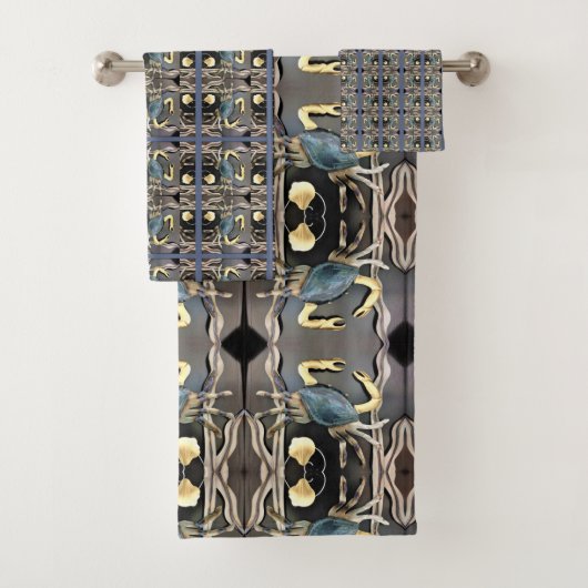 Blauwe krab Abstract Bad Handdoek (Insitu)