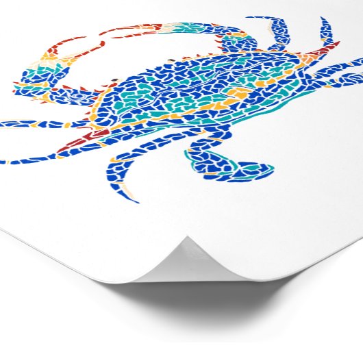 Blauwe krab afdrukken poster (Hoek)