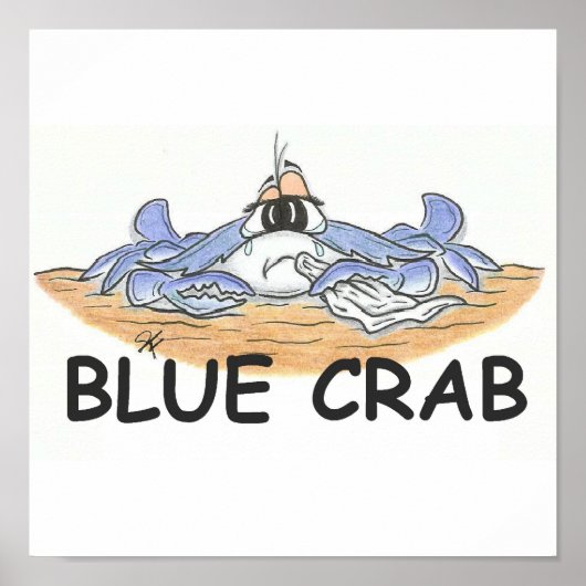 Blauwe krab afdrukken poster (Voorkant)