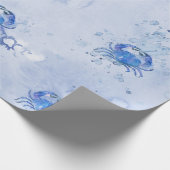 Blauwe Krab Aquarel Cadeaupapier (Hoek)