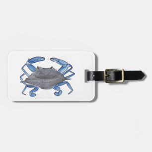 Blauwe krab bagagelabel