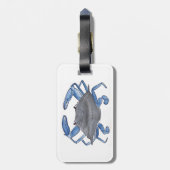 Blauwe krab  bagagelabel (Achterkant verticaal)