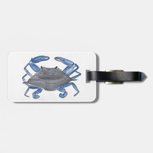 Blauwe krab  bagagelabel (Achterkant horizontaal)
