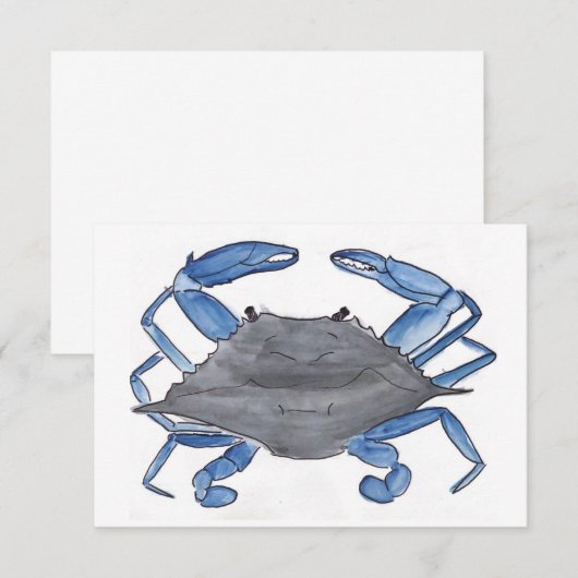 Blauwe krab bedankkaart (Voorkant / Achterkant)