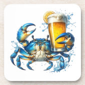 Blauwe krab bier onderzetter (Voorkant)
