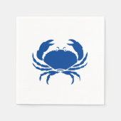 Blauwe krab blauw en witte kustvis modern oud papi servet (Voorkant)