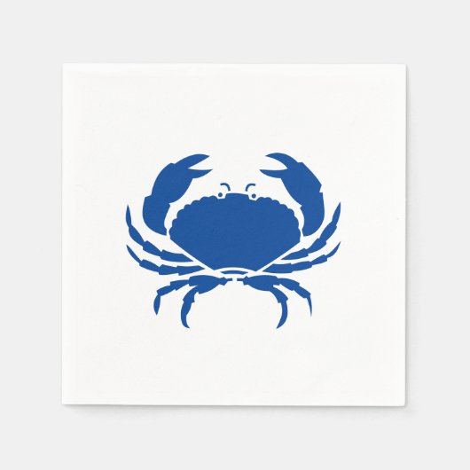 Blauwe krab blauw en witte kustvis modern oud papi servet (Voorkant)