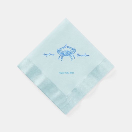  blauwe krab - blauwe trouwerijservetten servet (Hoek)