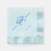  blauwe krab - blauwe trouwerijservetten servet (Voorkant)