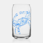  blauwe krab blikvorm glas (Voorkant)