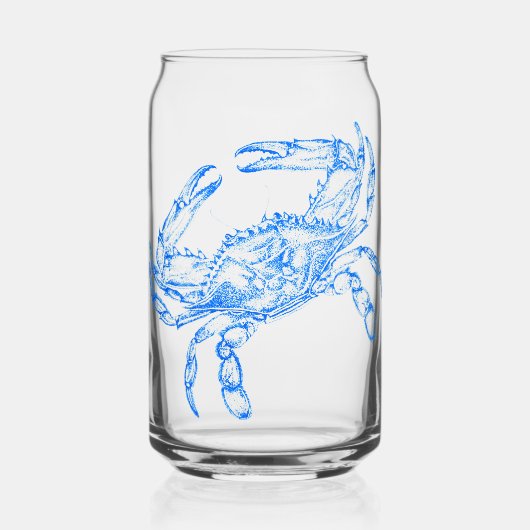  blauwe krab blikvorm glas (Voorkant)