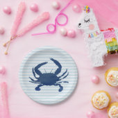 Blauwe krab Borden voor het schilderen van stripe Papieren Bordje (Feest)