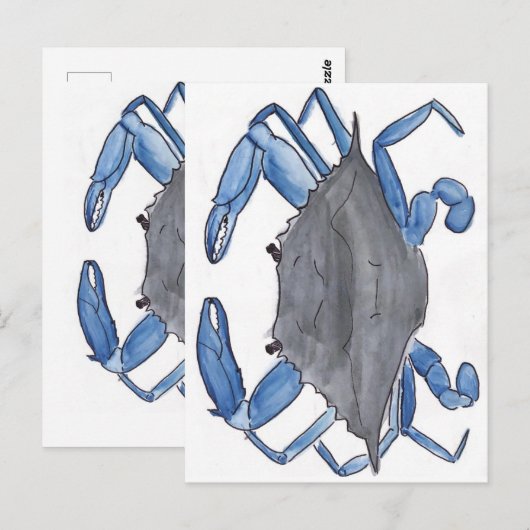 Blauwe krab briefkaart (Voorkant / Achterkant)