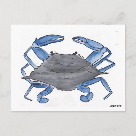 Blauwe krab briefkaart (Achterkant)