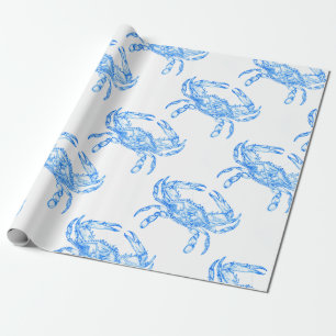  blauwe krab cadeaupapier