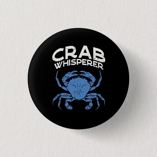 Blauwe krab - Crab Whisperer Ronde Button 3,2 Cm (Voorkant)