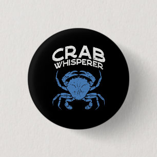 Blauwe krab - Crab Whisperer Ronde Button 3,2 Cm