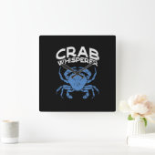 Blauwe krab - Crab Whisperer Vierkante Klok (Huis)