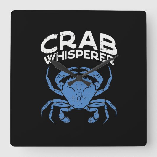 Blauwe krab - Crab Whisperer Vierkante Klok (Voorkant)