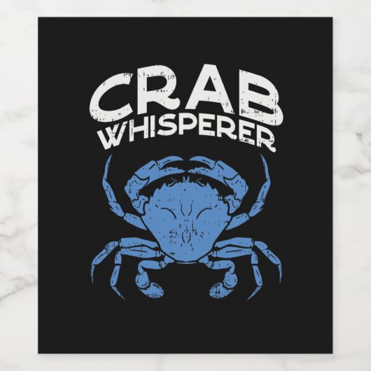 Blauwe krab - Crab Whisperer Wijn Etiket (Enkel label)