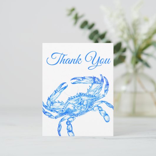 blauwe krab - Dank u Briefkaart (Staand voorkant)