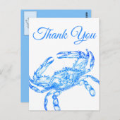  blauwe krab - Dank u Briefkaart (Voorkant / Achterkant)