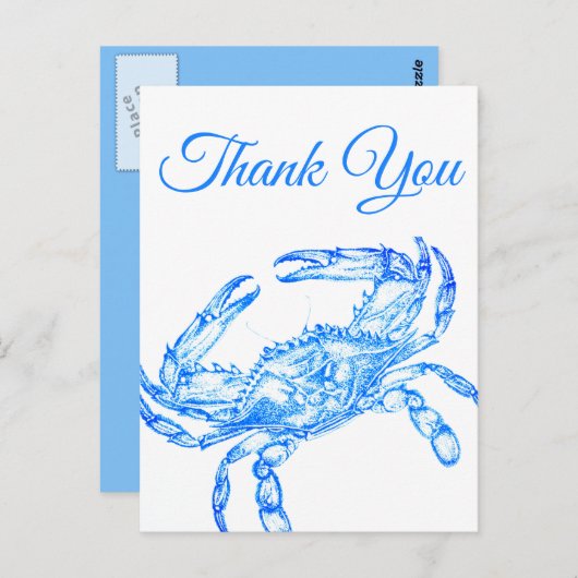  blauwe krab - Dank u Briefkaart (Voorkant / Achterkant)
