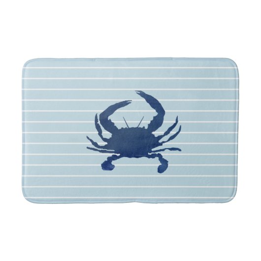Blauwe krab die strepe Bath Mat schildert (Voorkant)