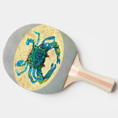 Blauwe krab dierlijke kunst tafeltennisbatje (Zijkant)