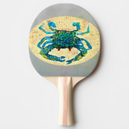 Blauwe krab dierlijke kunst tafeltennisbatje