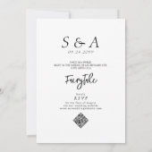 Blauwe Krab Doodle Strand QR Code RSVP Informele B Kaart (Achterkant)