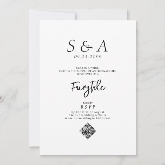 Blauwe Krab Doodle Strand QR Code RSVP Informele B Kaart (Achterkant)