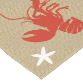 Blauwe krab en rode obster Nautical Beachy "Burlap Korte Tafelloper (Hoek)