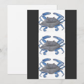 Blauwe krab feestdagenkaart (Voorkant / Achterkant)