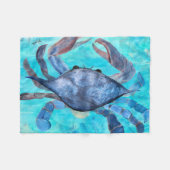 Blauwe krab fleece deken (Voorkant (Horizontaal))