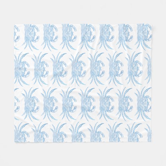 Blauwe krab fleece deken (Voorkant (Horizontaal))