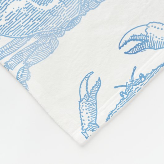 Blauwe krab fleece deken (Hoek)