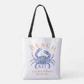 Blauwe Krab Gaststrandkit Tote Bag (Achterkant)
