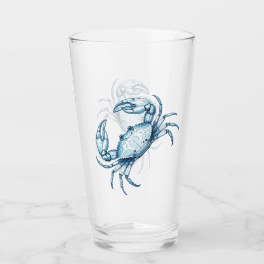 Blauwe krab glas (Achterkant)