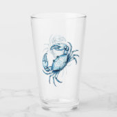 Blauwe krab glas (Voorkant)