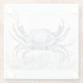 Blauwe krab glazen onderzetter (Achterkant)
