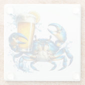 Blauwe krab glazen onderzetter (Achterkant)