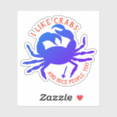 Blauwe krab grappige crabby mensen gepersonaliseer sticker (Vel)