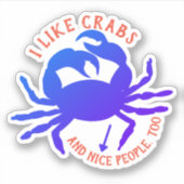 Blauwe krab grappige crabby mensen gepersonaliseer sticker (Voorkant)